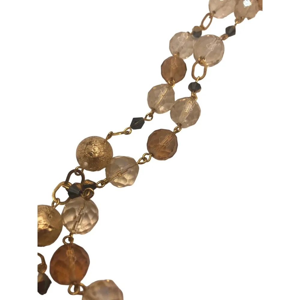 Vintage Double Strand Glass Beaded Necklace‎